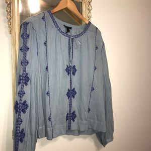 J Crew Embroidered Top